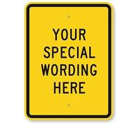 Aluminum Metal Sign Road Sign New Customizable Vertical Yellow Tin Sign Street Sign 8X12 Inch