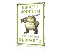 Aluminum Metal Signs No Trespassing Hippity Hoppity Get Of My Property Tin Sign for Home Kitchen Retro Decor Yard Garden Outdoor 12×8 Inch