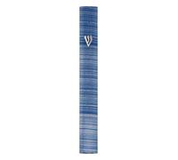 Aluminum Mezuzah Case with 3D Painted Shin Design Easy Peel and Stick Judaica Door Mezuza for Parchment Scroll (Blue/White, 7 Inches)
