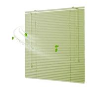 Aluminum Mini Blinds, Blinds for Indoor Windows, 25mm Metal Slat Darkening Horizontal Venetian Blind and Shades 20 35 45 54 66 80 100 120 135 155 170cm Waterproof Privacy Persianas(Fruit green)