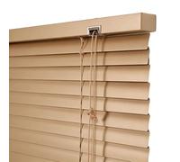 Aluminum Mini Blinds For Indoor Windows, 30 60 70 90 100 120 180 200 cm Horizontal Blinds, Venetian Blinds, 25 mm Blackout Shades For Bedroom Bathroom Office Custom Sizes(Brown)