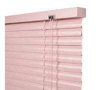 Aluminum Mini Blinds For Indoor Windows, 30 60 70 90 100 120 180 200 cm Horizontal Blinds, Venetian Blinds, 25 mm Blackout Shades For Bedroom Bathroom Office Custom Sizes(Pink)