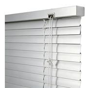 Aluminum Mini Blinds For Indoor Windows, 30 60 70 90 100 120 180 200 cm Horizontal Blinds, Venetian Blinds, 25 mm Blackout Shades For Bedroom Bathroom Office Custom Sizes(Light Gray)