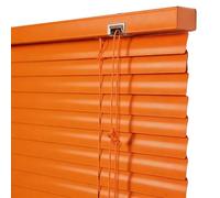 Aluminum Mini Blinds For Indoor Windows, 30 60 70 90 100 120 180 200 cm Horizontal Blinds, Venetian Blinds, 25 mm Blackout Shades For Bedroom Bathroom Office Custom Sizes(Orange)