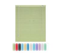 Aluminum Mini Blinds Horizontal Venetian Blind, 25mm Slat Window Shades, Cordless Room Darkening Blinds for Indoor Windows 60cm 75cm 80cm 90cm 110cm 130cm 140cm 150cm 160cm(Fruit green)