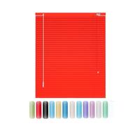 Aluminum Mini Blinds Horizontal Venetian Blind, 25mm Slat Window Shades, Cordless Room Darkening Blinds for Indoor Windows 60cm 75cm 80cm 90cm 110cm 130cm 140cm 150cm 160cm(Red)