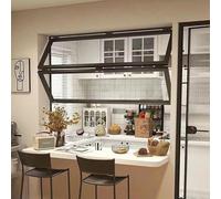 Aluminum Mobile Home Windows Vertical Sliding Double Hung Aluminum Frame Window for Cake and Snack Displays Flower Coffee Shop(WxH: 28x46in/71x117cm)