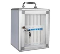 Aluminum Mobile Phone Storage Cabinet 12 Slots, Lockable nizer for Classroom, Office, School - Secure and Durable Solution (Silver)