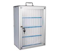 Aluminum Mobile Phone Storage Cabinet with Locks & Keys, 48 Slots for Classroom, Office & School - Durable nizer for Secure Device Charging (Silver)
