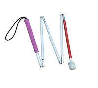 Aluminum mobility folding cane for the blind (folds down 5 sections) (105cm (pink handle))