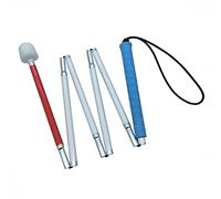 Aluminum Mobility Folding White Cane for Vision Impaired and Blind People (Folds Down 6 Sections) (120 cm (47.2 inch), Blue Handle)