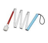 Aluminum Mobility Folding White Cane for Vision Impaired and Blind People (folds down 7 sections) (140cm (55 inch), Blue Handle)