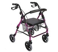 Aluminum Mobility Walking Aid 丨Lightweight Folding Rollator Walking Frame 丨double Brake with Seat and Bag丨 Height Adjustable Double The Comfort