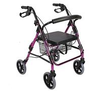 Aluminum Mobility Walking Aid 丨Lightweight Folding Walking Frame 丨Double Brake with Seat and Bag丨 Height Adjustable Elderly Walker Elderly Walker Full of Stars