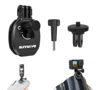 Aluminum Motorbike Windshield Camera Clamp Compatible for Insta360 X5-X | CNC Aluminium Windscreen Riding Shock Resistant Mount for Action Camera, Rigid Construction Minimises Vibration for Long Ride