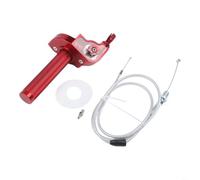 Aluminum Motorcycle Accelerator Grip 22mm Handlebar Throttle Tube Assembly with Cable for Street Bike Sport Naked Touring Black(Red)