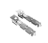 Aluminum motorcycle footrest with foldable 90 degree support rod designed for 8MM compatibility, enhancing riding stability and compact storage (Silver)