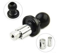 Aluminum Motorcycle Fork Stem Mount Base Set with Expandable Ball Head for RAM-Compatible Phone & Camera Holders - Black, Fits Scooters,
