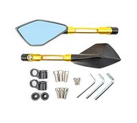Aluminum Motorcycle Handlebar Rear View Blue Anti-Glare for Motorbike Scooter Handlebar Side