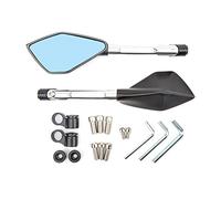Aluminum Motorcycle Handlebar Rear View Blue Anti-Glare for Motorbike Scooter Handlebar Side