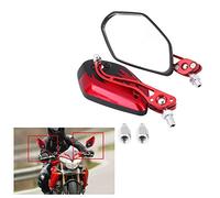 Aluminum Motorcycle Mirrors, 8mm 10mm Rear View Mirrors, Motorcycle Side Mirrors, Universal Wing Mirrors, Scooter Mirrors, Flame Pattern Red, for Motorcycle Riders, Scooter Users, and Road Safety