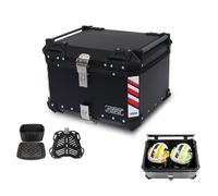 Aluminum Motorcycle Trunk Top Box 25L 30L 36L 45L 55L 65L, Universal Motorbike Top Case, Helmet Luggage Carrier Case Motorbike Tour Tail Box, with Security Lock(Black,30L)