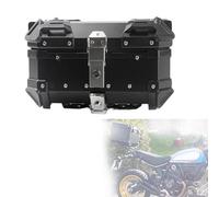 Aluminum Motorcycle Trunk Top Case Box 28L 36L 45L 55L 65L 80L 100L Storage Carrier Case with Security Lock, Motorbike Tail Box Tour Storage Waterproof Motorcycle Top Box(Black,100L)