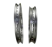 Aluminum Motorcycle Wheel Rim Set - 2.15x19 Front and 1.60x21 Rear, 36 Spoke Hole, Silver Finish, Made from 6061 Aluminum