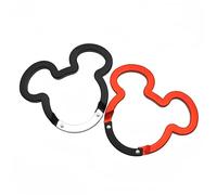 Aluminum Mouse Ears Ring Carabiners Clip 3 inch Cute Mouse Spring Loaded Gate Small Keychain Carabiner Clip Set Outdoor Camping Mini Lock Snap Hooks Spring Link Key Chain Durable Improved 2 PCS