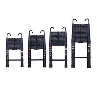 Aluminum Multi-Purpose Ladder with Detachable Hook, Protable Extension Telescopic Ladder for Indoor Outdoor Office Loft Attic Ladder, EN131, Max Capacity 150KG, 3.2M/3.8M/5M/6.2M