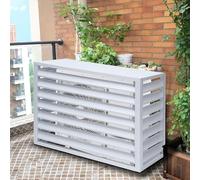 Aluminum Outdoor AC Unit Cover with Louvered Design 4 Panels Weatherproof & Rainproof Fence for Garden Stylish Air Conditioner Privacy Screen