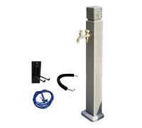 Aluminum Outdoor Garden Fountain with Tap & Spray Gun - Stylish Water Feature for Gardens & Patios Gray 100x10cm/39x4in - Enhance Your Outdoor Space!