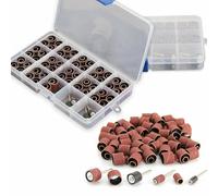 Aluminum Oxide Sanding Drum Set with Free Box Including 100 Pieces Drum Sander Sanding Sleeves and 4 Pieces Drum Mandrels for Dremel Rotary Tool, 104 Pieces
