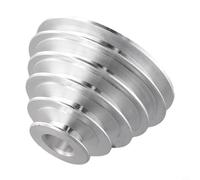 Aluminum Pagoda Pulley Wheel for Z4116 Benchtop Drill Press- 3pcs Set Transmission Wheels with 14mm 18mm 21mm Bores for A-Type V-Shaped Timing Belt Drive- Silver(18mm)