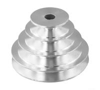 Aluminum Pagoda Pulley Wheel V-Belt Set 4-5 Step Transmission Wheel for Benchtop Drill Press Z4116 High Pedestal 14mm/18mm/21mm Holes Silver Black(14mm)