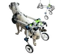 Aluminum Pet Mobility Cart - Adjustable Dog Support Trolley with Harness & Leash for Small Medium Large Dogs - Ideal Pet Stroller (Size XS LW)
