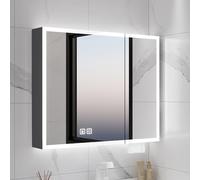 Aluminum Pharmacy Cabinet with LED Lighting & Anti-Fog Mirror, Space-Saving Wall Storage for Bathroom, Elegant Vanity Lighting for Efficient nization