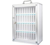 Aluminum Phone Storage Locker with Lock & Numbered Slots - 48 Slot Mobile Device nizer for Classrooms Offices and Events Secure Charging Station