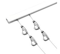 Aluminum Picture Hanging System1.6m Rail with Steel Wire Kit Versatile Picture Frames Display for Drawings Photos PaintingsAdjustable 60200cm Metal Rod Track