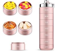 Aluminum Pill Container - High Strength Alloy Material Independent Compartment Design Large Storage Capacity Shockproof and Waterproof Portable Lightweight Health Organizer | Outdoor Travel