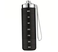 Aluminum Pill Organizer, 7 Day Stackable Metal Pill Box with Spin Lock Waterproof Daily Medicine Case for Travel, Outdoor, Gym First-Aid, Black, Aluminum Case