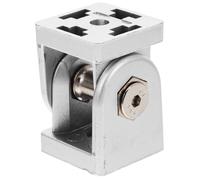 Aluminum Pivot Joint for Extrusion Profile and Printer Enclosures | Adjustable Angle Fitting, Simple Installation, Silver Finish, for Workbench Fixtures and Mechanical Engineering