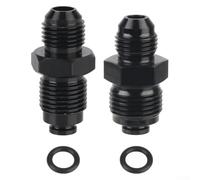 Aluminum Plus Having Flare Straight Adapter Male Orb Threads (M16x1.5 M18x1.5) for An6 Lines Transmission Automotive Coolers Fuel Oil Hydraulic Systems - 2-pack(IS BLACK)