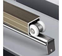 Aluminum Pocket Door Hardware with Track, 8-Wheel Hangers Sliding Closet Door Hardware Kit, Replacement Sliding Bypass Door Track for Closet Cabinet(29in(74cm))