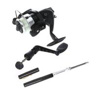 Aluminum Pocket Pen Fishing Rod Pole with Reel Fibre Glass Alloy Compact Lightweight Ideal Enthusiasts Collectors Fits in Glove Box Briefcase Backpack