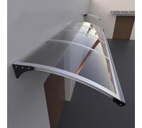 Aluminum & Polycarbonate Door Canopy 120x120cm 300kg Load Capacity Weatherproof Entrance Awning UV Protection Modern Design for Front Door Clear Pult Roof Cover