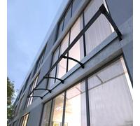 Aluminum & Polycarbonate Door Canopy UV & Rain Protection Awning Self-Cleaning Adjustable Width 45-100cm Entryway Cover Stylish Outdoor Shelter (100x350cm/39x138)