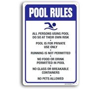 Aluminum Pool Rules Metal Sign,No Food or Drinks Pool Sign,6x8 Inch Metal Swimming Pool for Indoor Outdoor Use