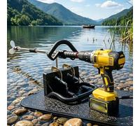 Aluminum Portable Drill Powered Propeller with clamp, Lake Pond Underwater Kayak Trolling Motor Thruster, Steerable Outboard Engine Lightweight(Length 1.25m/4.1ft)