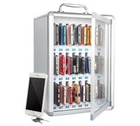 Aluminum Portable Phone Safe Locker with Key Lock 12 Slots Ideal for Offices Schools Gyms Secure Storage for Mobile Devices